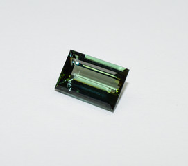 Green Tourmaline facet cut gemstone