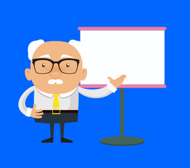 Old Boss Businessman - Showing on White Board