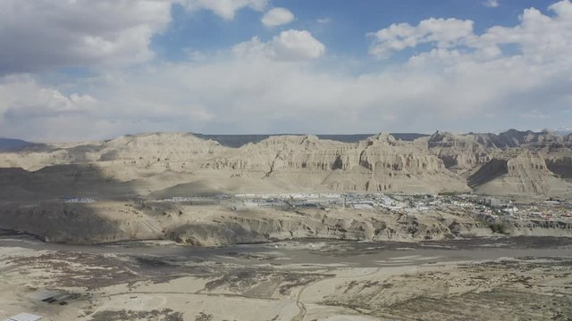 aevial view of moutains in tibet 