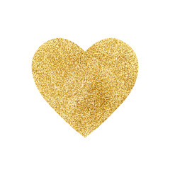 Gold glitter heart. Vector illustration.