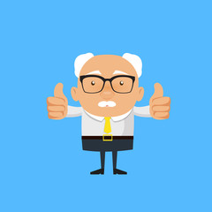 Old Boss Businessman - Double Thumbs Up