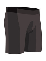 Boxer shorts black realistic vector illustration isolated