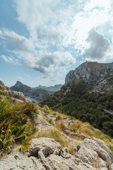 Vertical panoramic views of the Cape Formentor. Majorca, Balearic Islands, Spain.