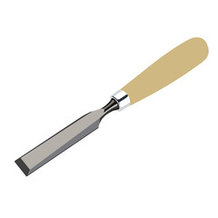 Chisel realistic vector illustration isolated
