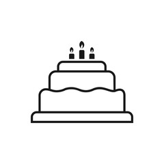 birthday line cake icon vector design template