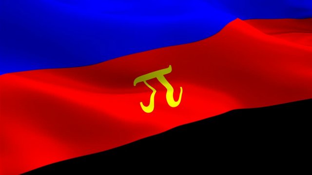Polyamorous Flag Rainbow waving. 3d Polyamory Pride Symbol flag waving Isolated. Sign of Rainbow seamless loop animation. Polyamorous flag HD resolution Background. Polygender rights Rainbow Pride Fla