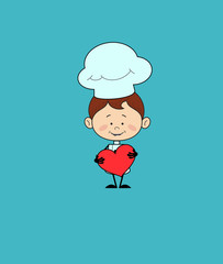 Kitchen Character Chef - Standing with a Heart