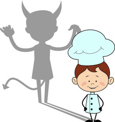Kitchen Character Chef - Devil person Standing with Fake Smile