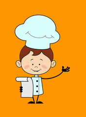 Kitchen Character Chef - Holding a Paper and Announcing