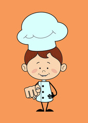 Kitchen Character Chef - Laughing and Pointing