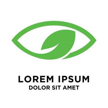 eye leaf logo design template.