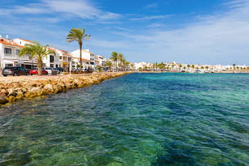 Fornells village located in a bay in the north of the Balearic island of Menorca