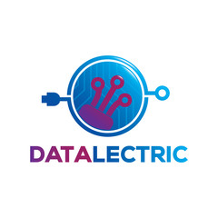 Obraz premium data cable logo with modern style design.