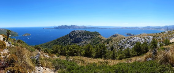 Fototapeta na wymiar panorama of mediterranean coast and islands