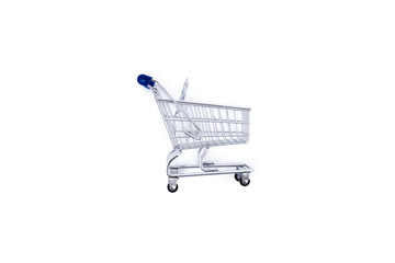 empty shopping cart over white background