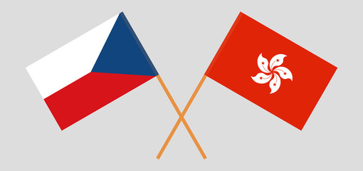 Hong Kong and Czech Republic. Hongkong and Czech flags