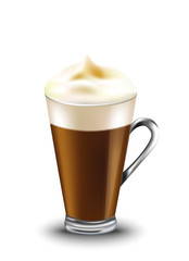 Coffee glass with cream. vector