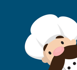 Funny Short Chef - Empty Space with Head in Corner