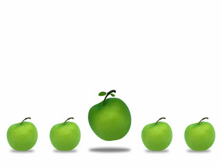 green apples closeup horizontal background winner concept