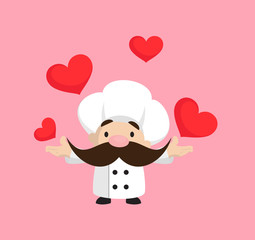 Funny Short Chef - Presenting Hearts