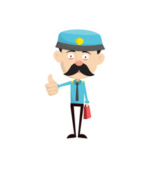 Funny Policeman Cop - Showing a Thumb Up