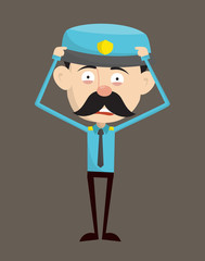 Funny Policeman Cop - with Worried Face