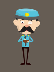 Funny Policeman Cop - Preparing Report in Happy Mood