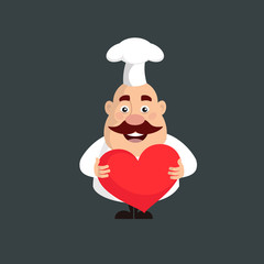 Fat Funny Chef - Standing with a Heart