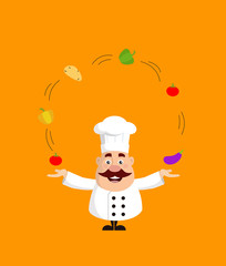 Fat Funny Chef - Standing with Open Hands