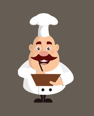 Fat Funny Chef - Preparing Report in Happy Mood