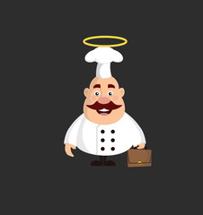 Fat Funny Chef - Standing and Smiling