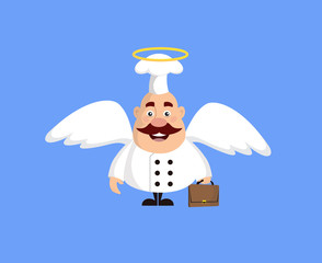 Fat Funny Chef - in Angel Costume