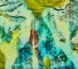 Macro detailed splashes and strokes of oil brush on paper. Simple colorful bright pattern. Old vintage rough texture. HQ design pattern. Shape close up painting.