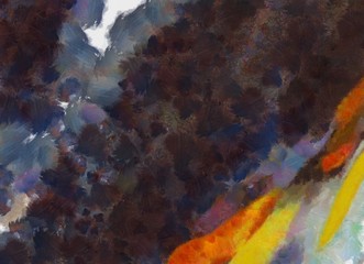 Macro detailed splashes and strokes of oil brush on paper. Simple colorful bright pattern. Old vintage rough texture. HQ design pattern. Shape close up painting.