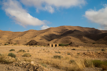 Mountains in Tunisia on the way to the Sahara desert.