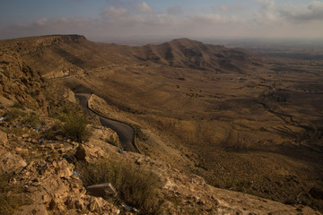 Mountains in Tunisia on the way to the Sahara desert.