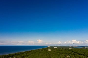 Fototapeta na wymiar Beautiful landscape. Baltic sea coastline. View from above.