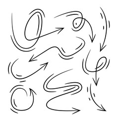 doodle sketch arrows set comic style