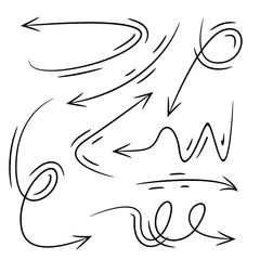 doodle sketch arrows set comic style