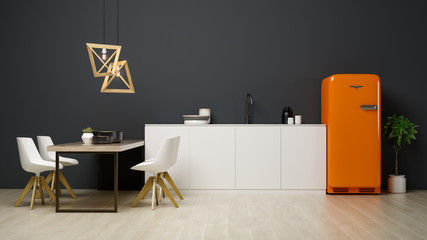 Interior of modern living room 3D rendering