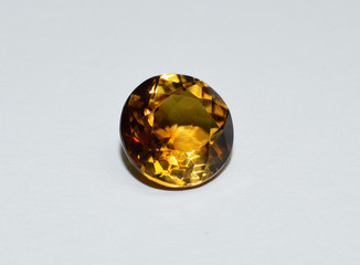 Citrine facet cut gemstone
