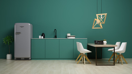 Interior of modern living room 3D rendering