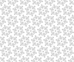 Abstract geometric pattern with lines, snowflakes. A seamless vector background. White and grey texture. Graphic modern pattern