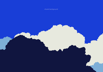 Stylized composition with blots as a cloud background