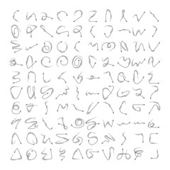 doodle arrows icons set comic style