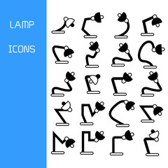Obraz premium lamp furniture decoration icons set