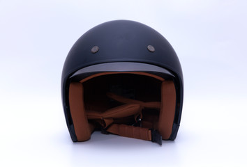 Black helmet on white background 