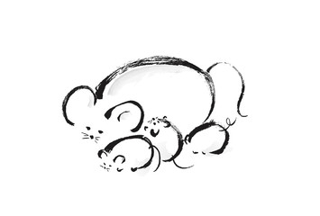 子、鼠のイラスト、年賀状素材、年賀状用イラスト素材、イラスト素材、年賀状、年賀、素材、正月、お正月、