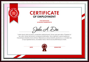 Certificate blank template designed with simple polygonal elements and white background text area