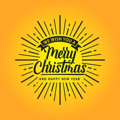 Merry Christmas Shine Xmas Logo Gold